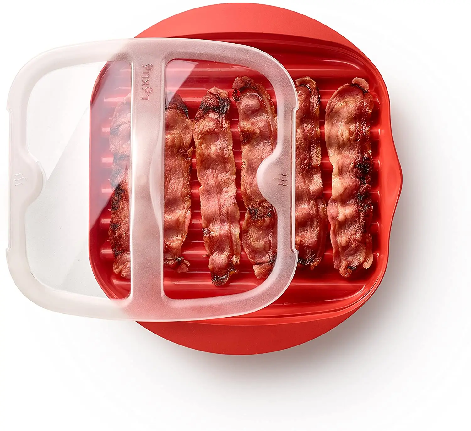 

Microwave Pan with lid in red, 15 x 15 x 4 cm