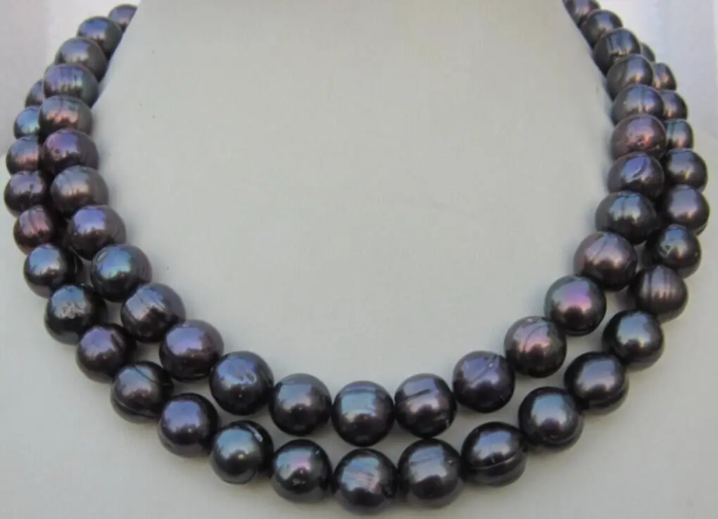 

Ожерелье женское из серебра 925 пробы с натуральным черным жемчугом, 11-12 мм