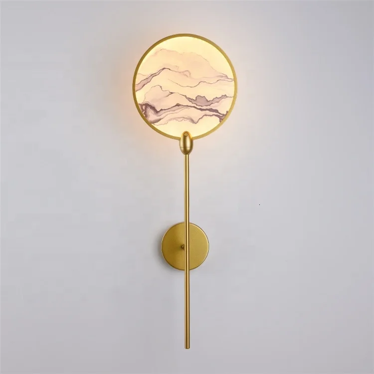 Современная акриловая лампа в восточном стиле настенное бра золотого цвета для