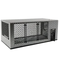 moc building blocks assembly barbed wire cage police station small prison military scene children educational toys