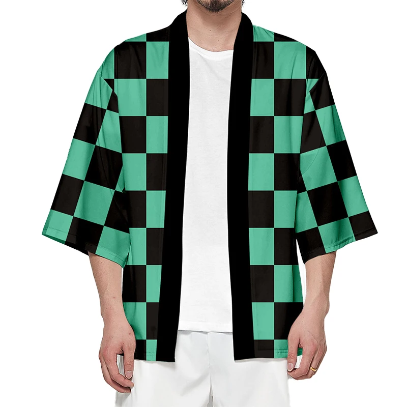 

Japanese Cosplay Demon Slayer Kimono Men/Woman T shirt Cardigan t-Shirt Kimono Couple Yukata Harajuku Outfit demon killer Shirt