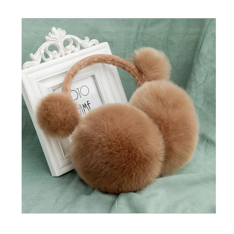 Зимние наушники Qearlstar для детей из искусственного кроличьего меха плюшевые