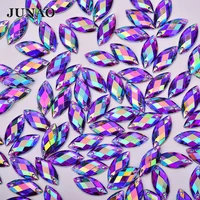 junao 100pcs 715mm purple ab sewing strass rhinestones flatback horse eyes shape sew on crystal beads decoration appliques