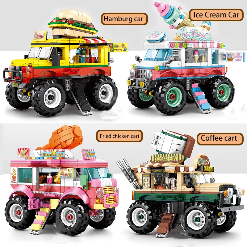 

Конструктор «уличный вид» из японского города, фигурки, кафе, мороженое, магазин, автомобиль, набор кирпичей «сделай сам», развивающие игруш...