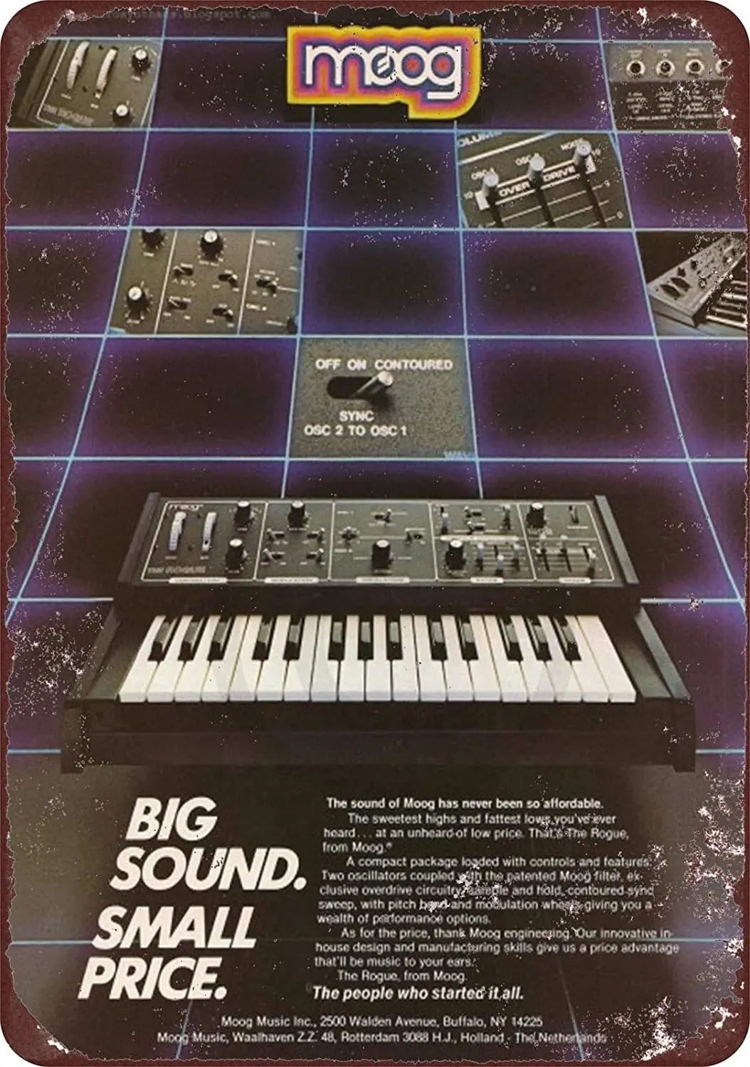 

Moog Keyboard Synthesizer Advertising New Metal Aluminum Sign BBQ Art Barbecue Garden Party Beer Man Cave Decor Novelty Art Sign