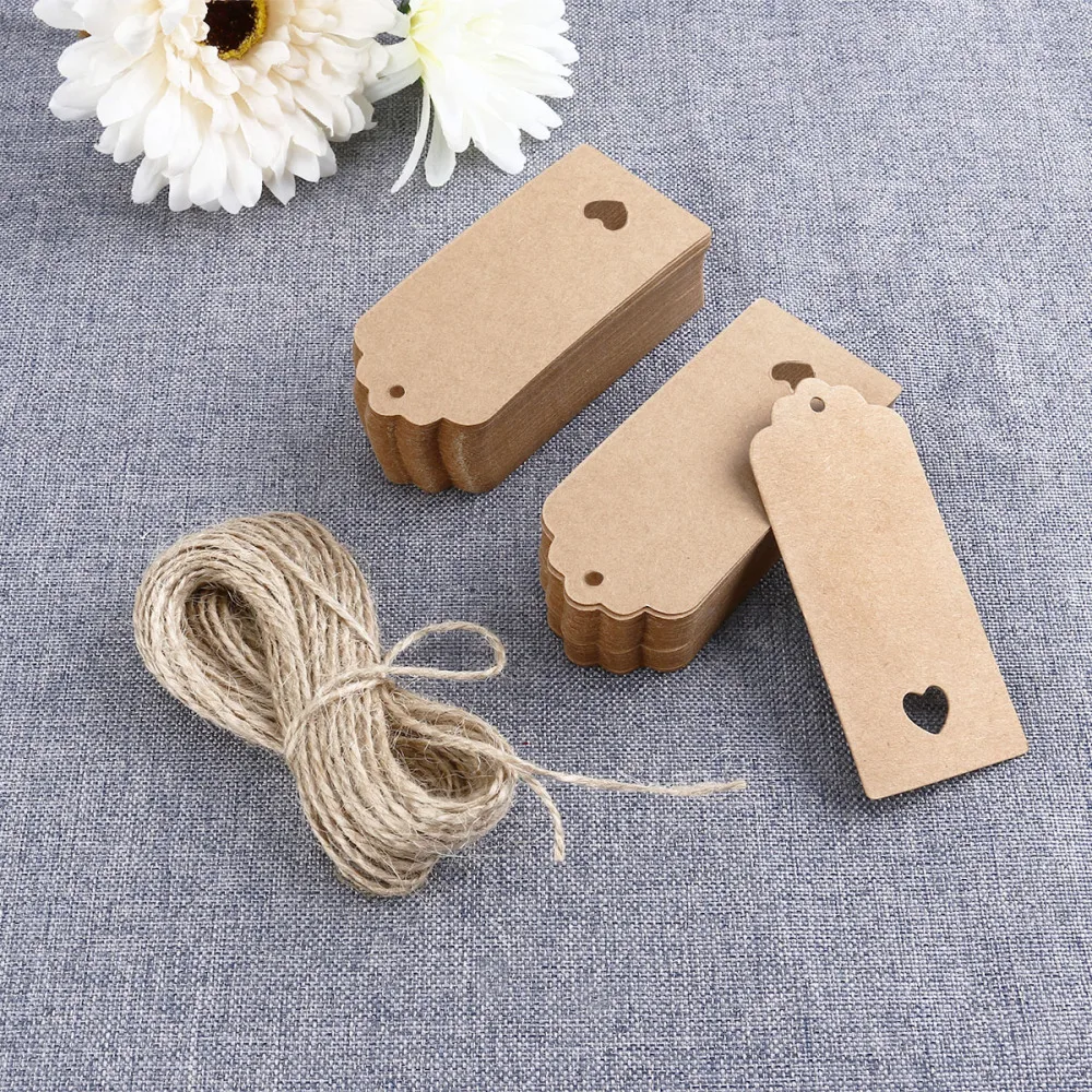 100 шт. 9*4 см ажурная крафт бумага в форме сердца/пустая бирка/Подарочная бирка для