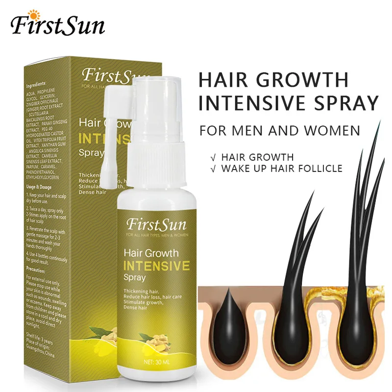 

Firstsun Ginger Hair Growth Intensive Spray 30ML Anti Hair loss Products For Men and Women Fast Sunburst Hair Regrowth Essence