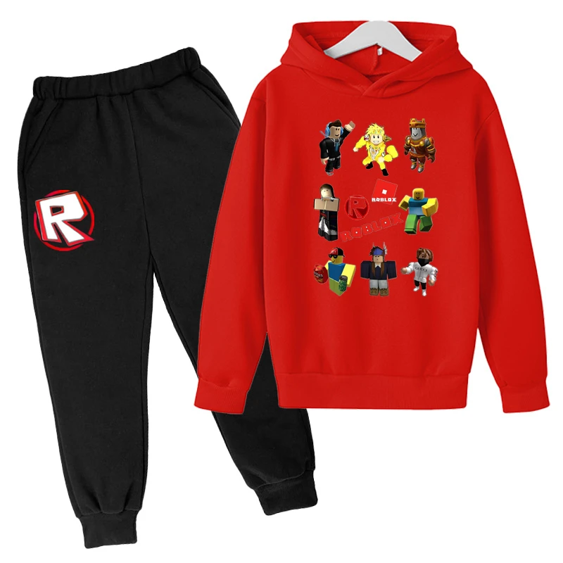 

2022 New Year Cotton Robloxing Suit Kids Autumn Clothing Sets Children Boys Girls Clothes Sweatshirt Hooded T-shirt Pants Sets