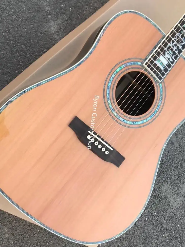 

Бесплатная доставка, акустическая гитара ручной работы с инкрустацией винограда, 41 дюйм, D гитара ra acustica, акустическая электрическая гитара из натурального твердого кедра