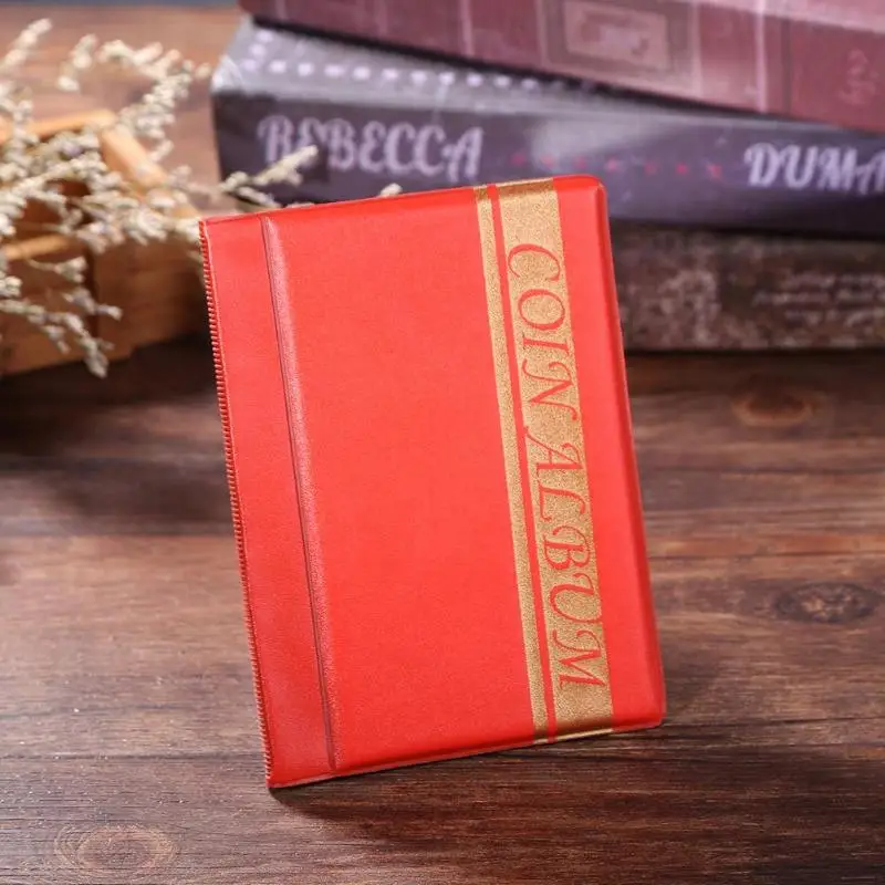 Ретро 120 карманы держатели для монет Альбом Книга сбора денег Органайзер сумки