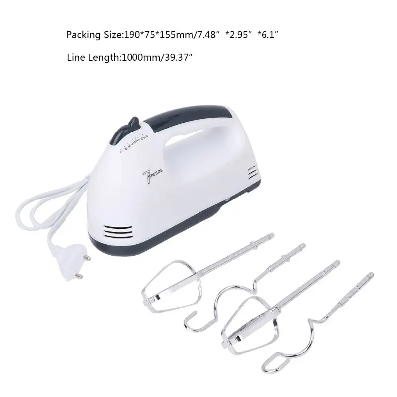 

7 Speed Electric Hand Mixer Whisk Egg Beater Cake Baking Mains Powered 180W EU