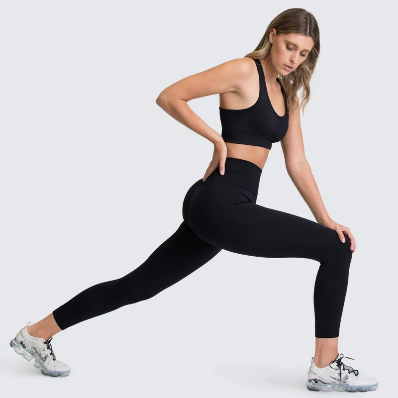 

Set Gym Clothing Seamless Knit Yoga Set Women Tracksuit Solid Sport Suit Fitness Women Workout Set Sports Wear For Women Gym