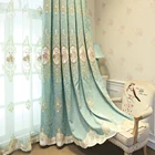 Новинка 2022 Европейская занавеска с вышивкой для гостиной спальни занавеска с отделкой зеленого цвета