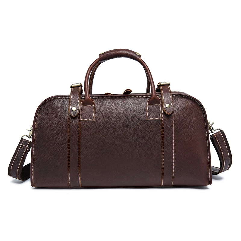 MVA Vintage Duffle Bag Men Genuine Leather Handbag Large Capacity Travel Bags Coffee Luggage Bag Soft Shoulder Bag