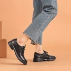 Женские туфли-оксфорды на шнуровке Donna-in, винтажные туфли из телячьей кожи с перфорацией и круглым носком, осень 2021