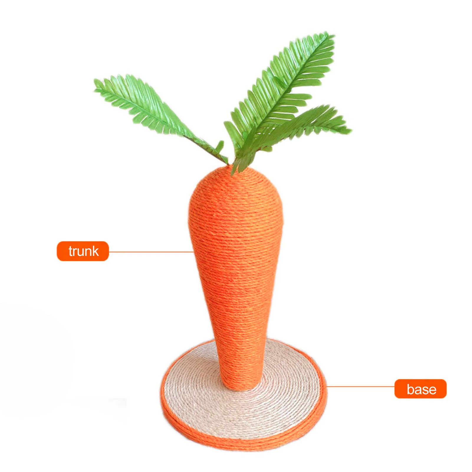 Кошачья Когтеточка в форме морковки кошачья сизаль не шелушащаяся вертикальная