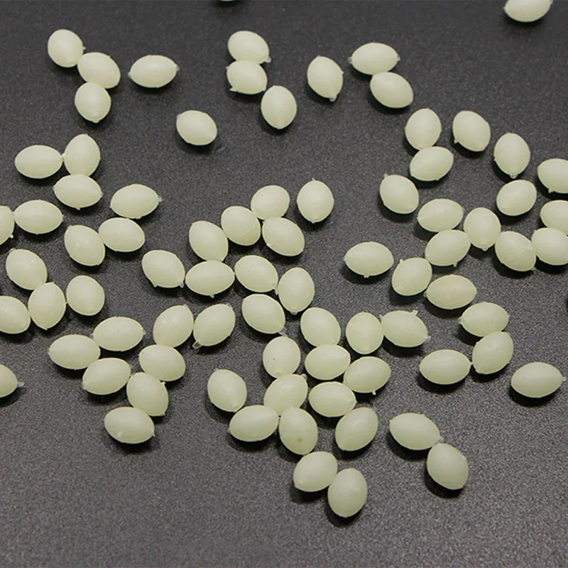 100Pcs Oval Luminous Fishing Beads Glow In The Dark Lure Float Floating Tackles | Дом и сад