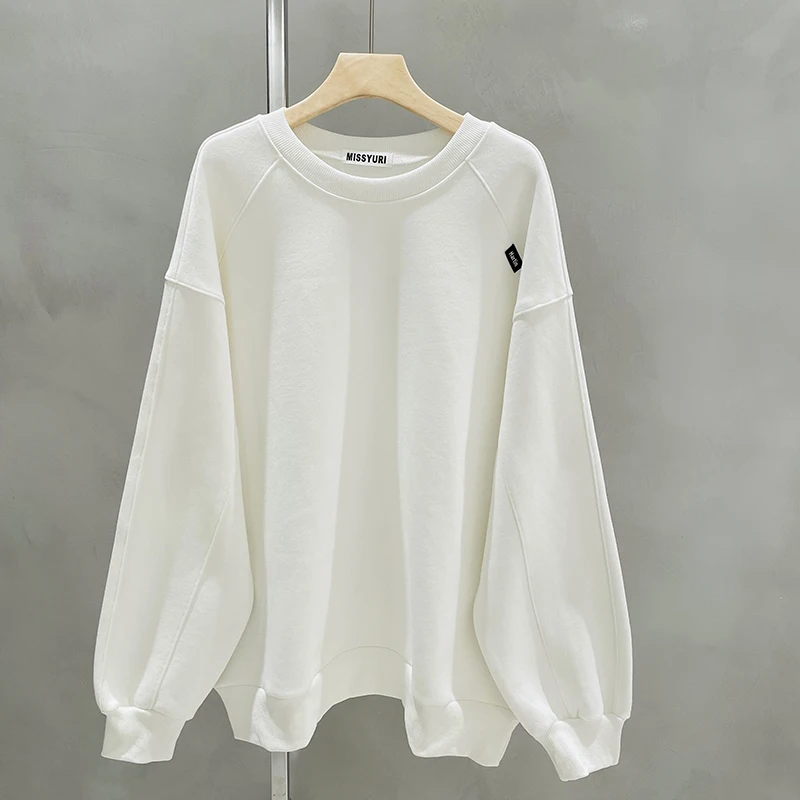 

2021 Spring Autumn Women Hoodie Loose Korean Style New Fashion Ins Design Round Neck Fashionable Sweatshirt