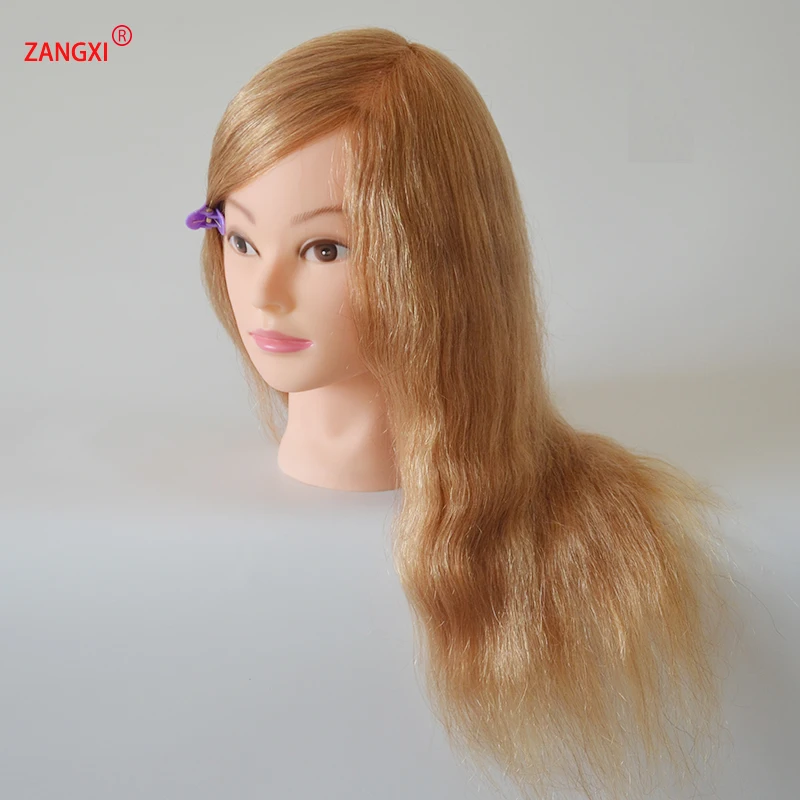 100% Blonde Natural Human Hair Training Head For Salon Professional Dolls Head For Coloring  Women Hairdresser Mannequin Head enlarge