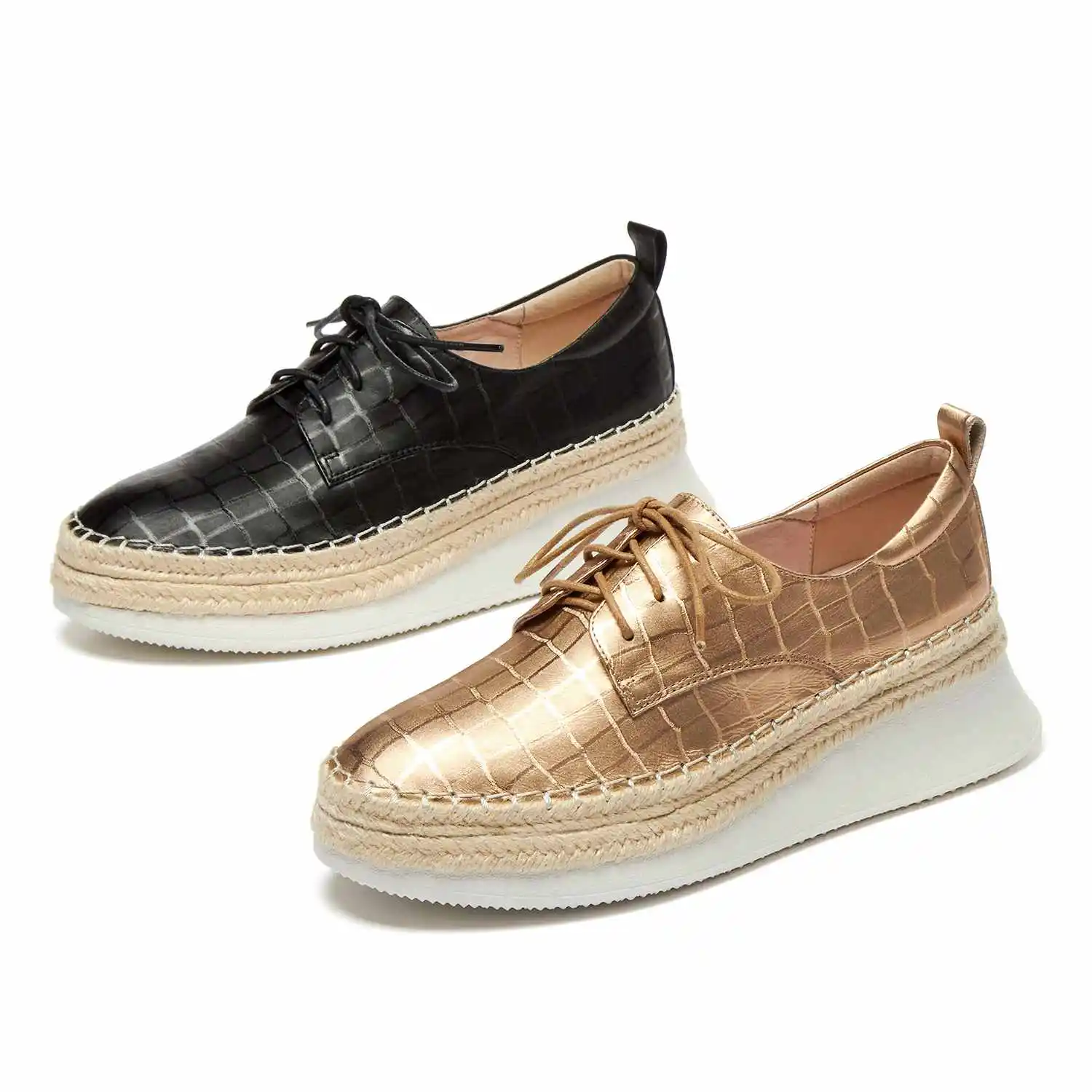 

Krazing Pot high quality full grain leather cross-tied gingham round toe high heel lace up platform dating cozy women pumps L88