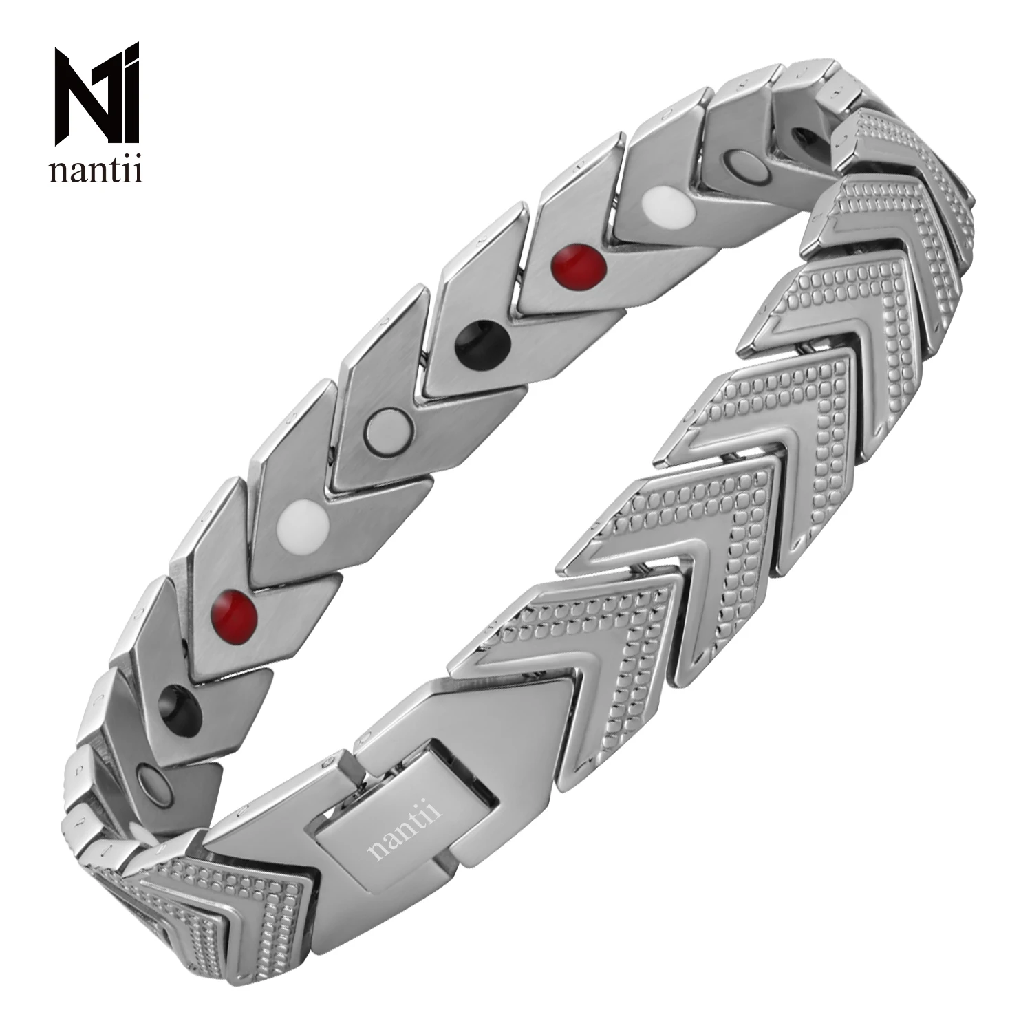 

Nantii Magnetic Bracelets Bangle for Men 4 in 1 Health Care Bio Energy Germanium Healing Female Jewelry for Arthritis Gift
