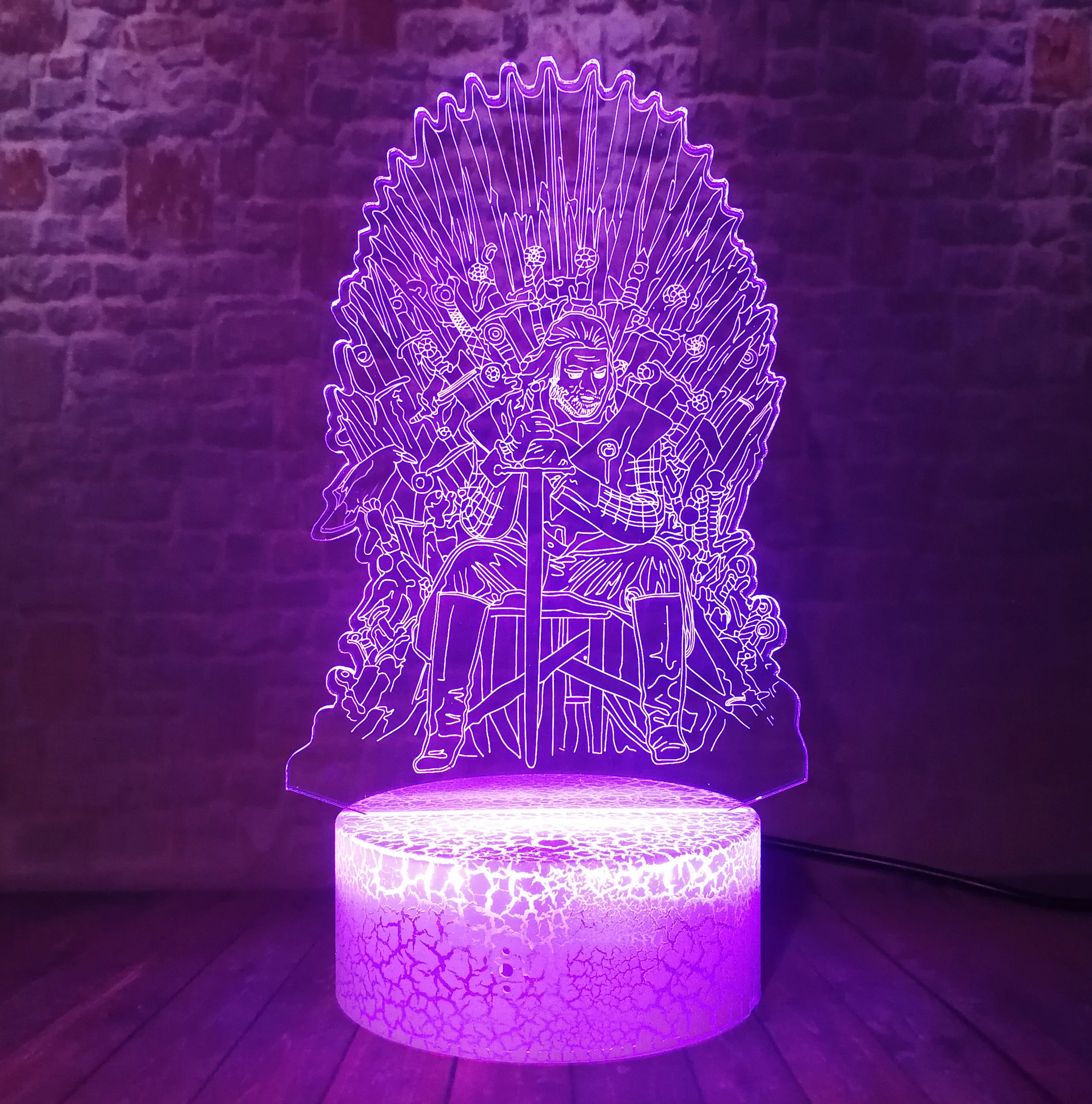 Игра престолов: Железный Трон Eddard Stark Smart 7 цветов Изменение трещин база ночник для