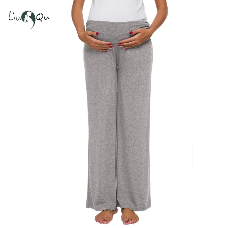Для женщин на завязках льняные брюки для беременных широкие/прямые