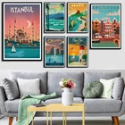 Холст с изображением городского пейзажа, плакаты и принты, Нью-Йорк, Нидерланды, Амстердам, Лондон, постеры для путешествий для гостиной