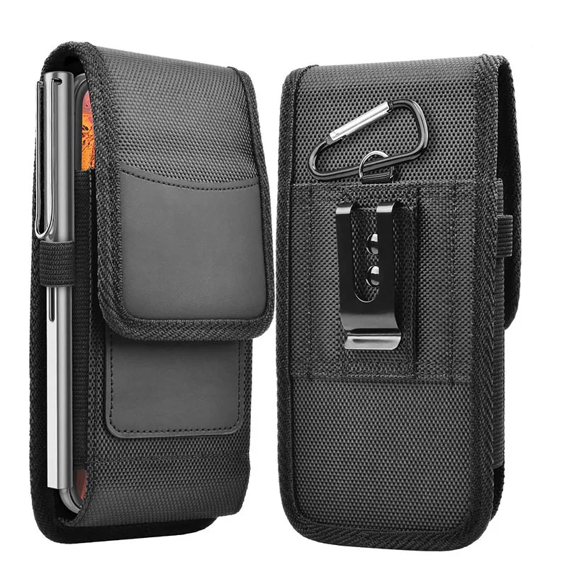 

Phone Bag Pouch Case for Moblie Phone Belt Clip Holster Waist Cover Pouch Phone Bag Hanging Waist Bag Carabiner Black Storage