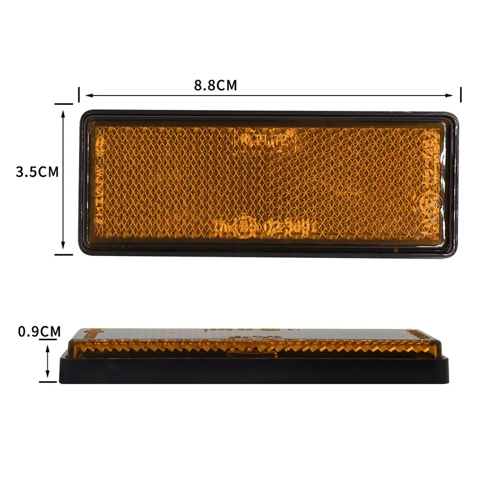 

10pcs/set Amber Orange Stick on Adhesive Reflectors IP67 for Trailer Truck MGO3