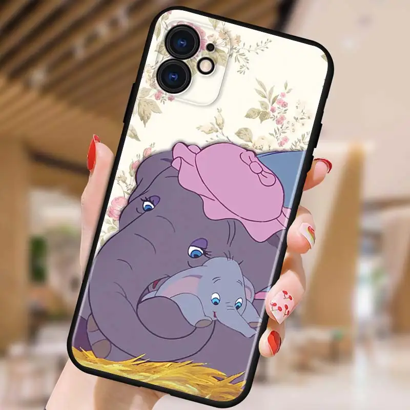 

Dumbo cute Disney for Apple iPhone 12 Pro Max Mini 11 Pro XS Max X XR 6S 6 7 8 Plus 5S SE2020 Soft Black Phone Case