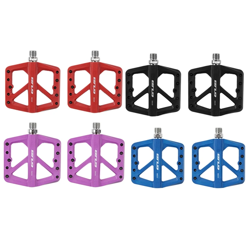 

GUB Mountain Bike Pedals Lightweight Nylon Composite Bicycle Flat Pedals DU Bearing Bike Pedal Platform for BMX MTB Road Bike