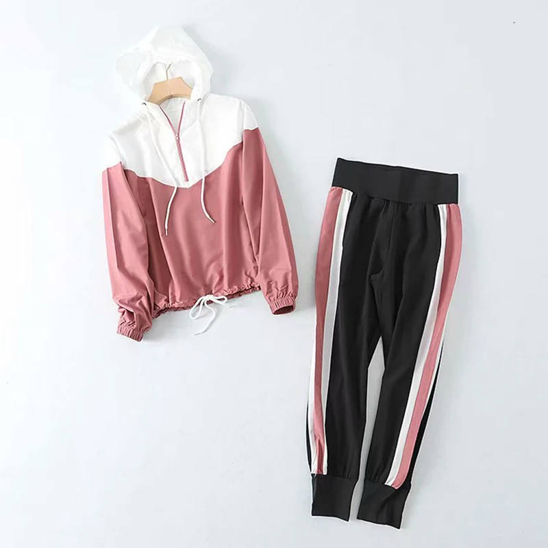 

New 2 Piece Set Women Hoodies Pant Clothing Set Warm New Clothes Ladies Purple Black Tracksuit Women Set Top Pants Suit Female