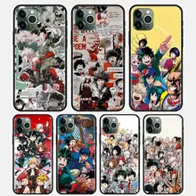 Soft Funda Para iPhone 12 11 Pro Mini Max XR XS MAX my hero academia Silicone Black Guscio For IPHONE 7 8 Plus Matte Coque