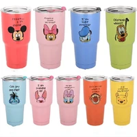 30oz 900ml disney mickey mouse cartoon water cup 304 stainless steel vacuum insulation car mug straw cup beer mug icemaster cup