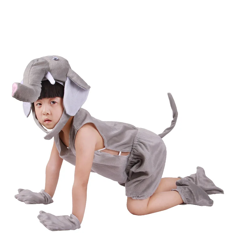 

Kid Cosplay Performannce Costumes Short Sleeve Animals Theme Persian Elephant Disfraz Jumpsuit Children Birthday Party Role Play