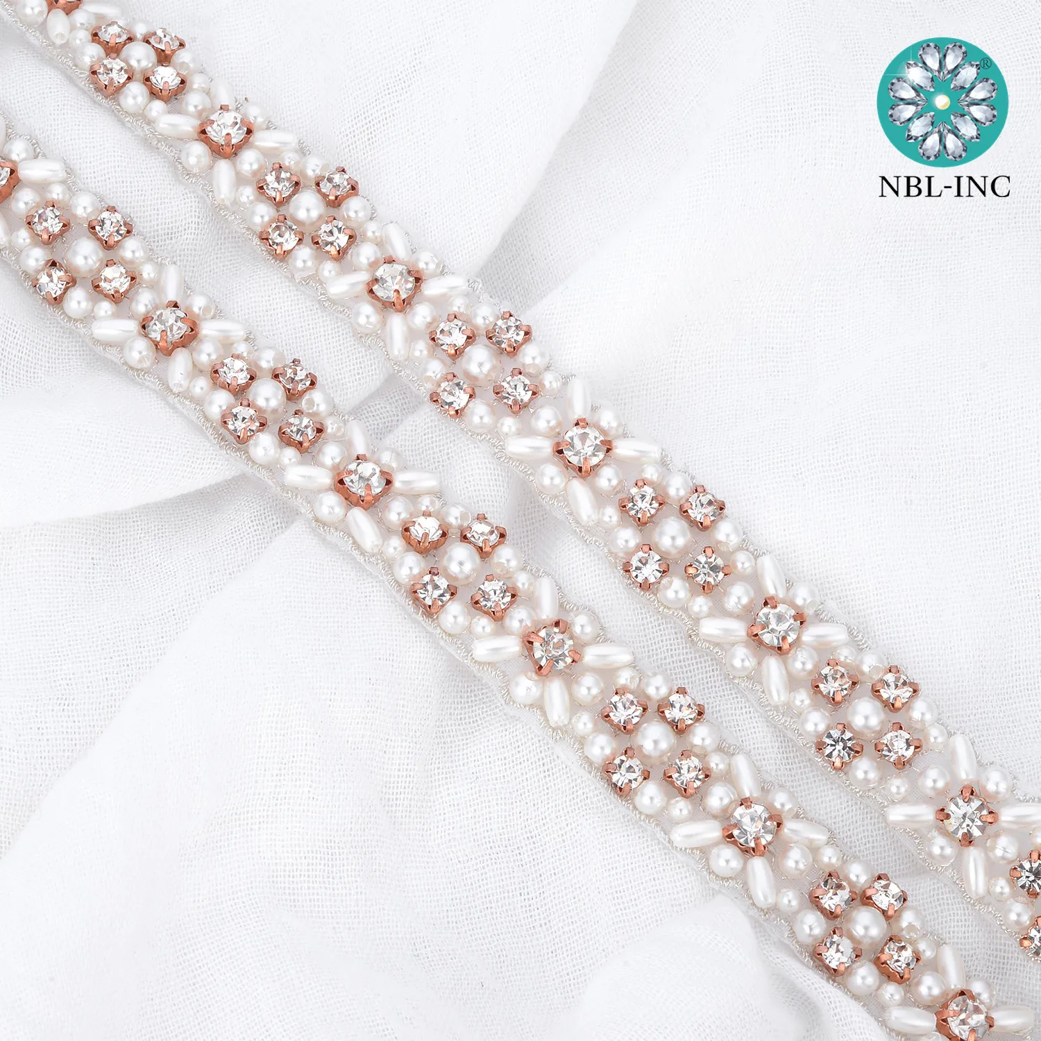 (1 ярд) жемчужные стразы аппликация отделка свадебное платье свадебные