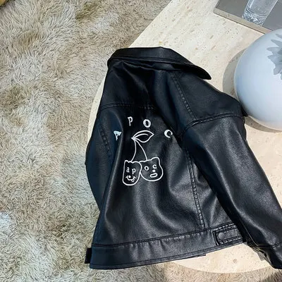 

Girls Leather Jacket Spring And Autumn New Children's Clothing Leather Jacket Baby Girl Foreign Style Leather Jacket Spring 2022
