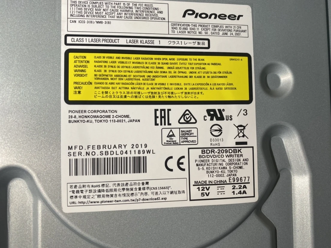 Blu-ray диск записывающее устройство лампочка Pioneer 16X BD-R/209 | Компьютеры и офис