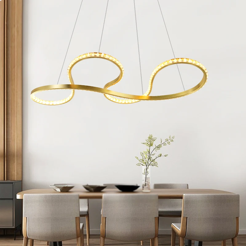 

Morden Dining living room gold crystal led chandelier lighting chandeliers bedroom hotels cord drop hanging light