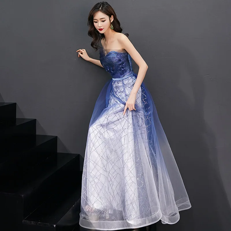 

Evening Dresses 2021 Half Sleeves Strapless Formal Party Gowns Long Prom Dresses