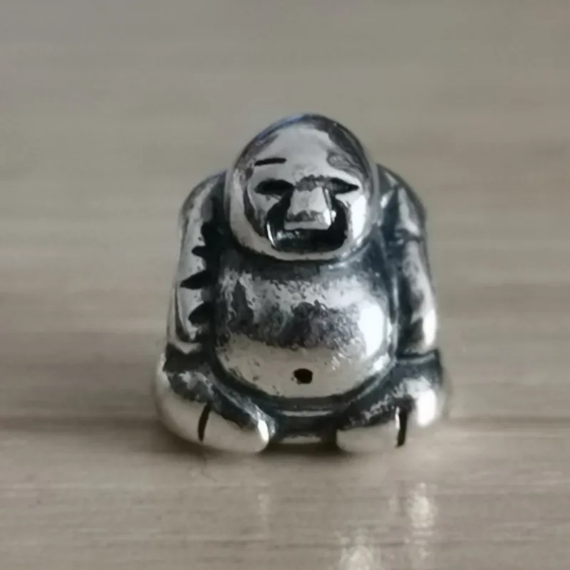 

925 Silver Cute Buddha Basic Chain Beaded Charms for Making Fit European Troll 3.0mm Bracelet Jewelry