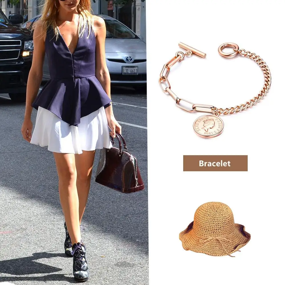 E ретро круглые очаровательные браслеты-цепочки для женщин Elizabeth монета тумблер