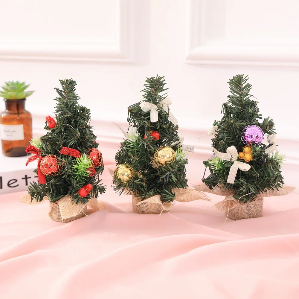 Маленькая DIY Рождественская елка в горшке конический шар подвеска украшение для