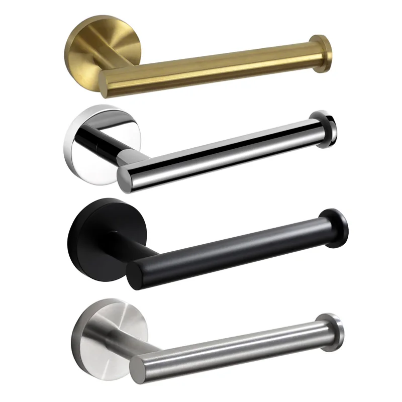 

Bathroom Accessories Tissue Holder 304 Stainless Steel Round Toilet Paper Holder Mirror & Brushed & Black & Brushed Gold