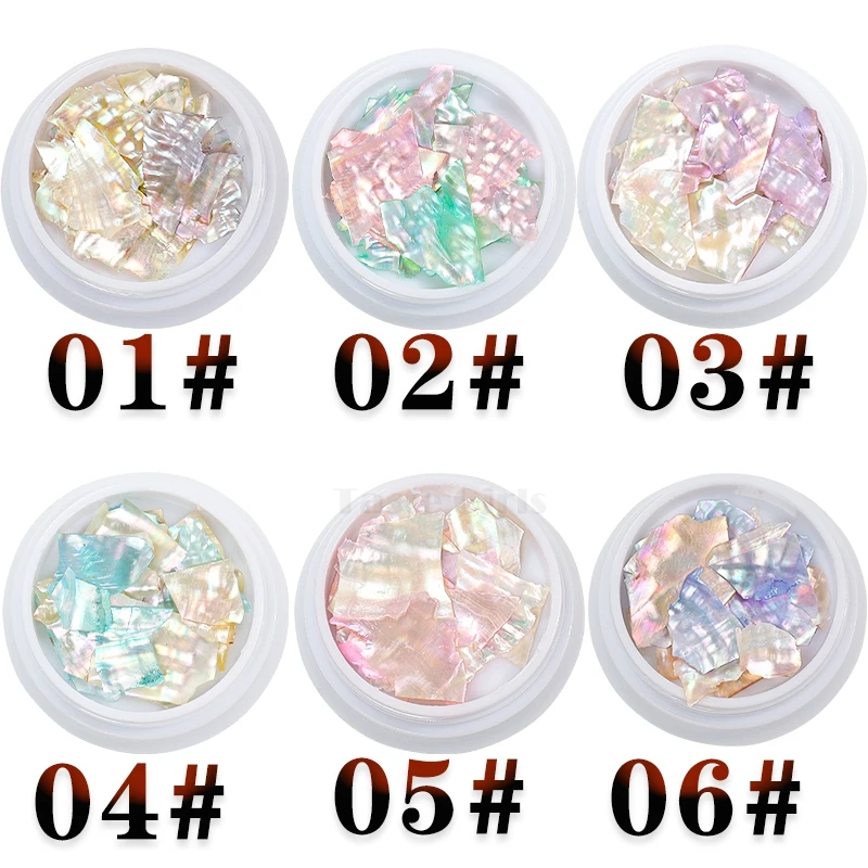 

1 Jar Colorful Irregular Natural Sea Shell Texture Slice Nail Art Rhinestones Sequins DIY Decoration BKP#
