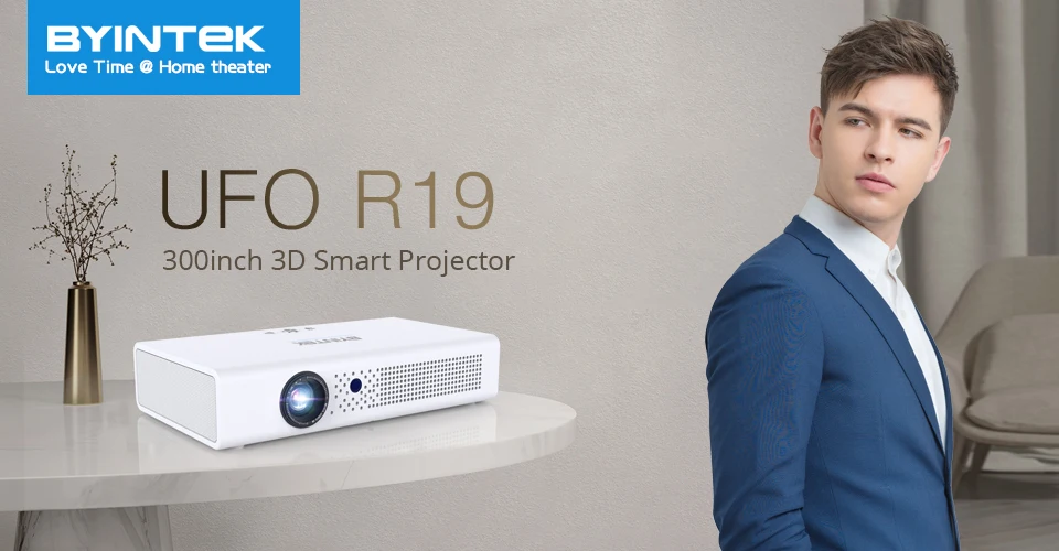 BYINTEK бренд UFO R19 300 дюймов 3D Смарт Android wifi видео светодиодный портативный мини проектор HD DLP для Full HD 1080P HDMI 4K Iphone 11