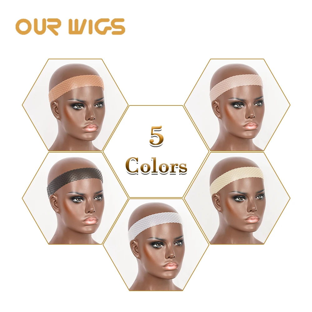 

No-Slip Wig Grip Band Fix Transparent Dark Brown Adjustable Elastic Band For Lace Wigs Hold Wig Headband Adjustable Women Wig