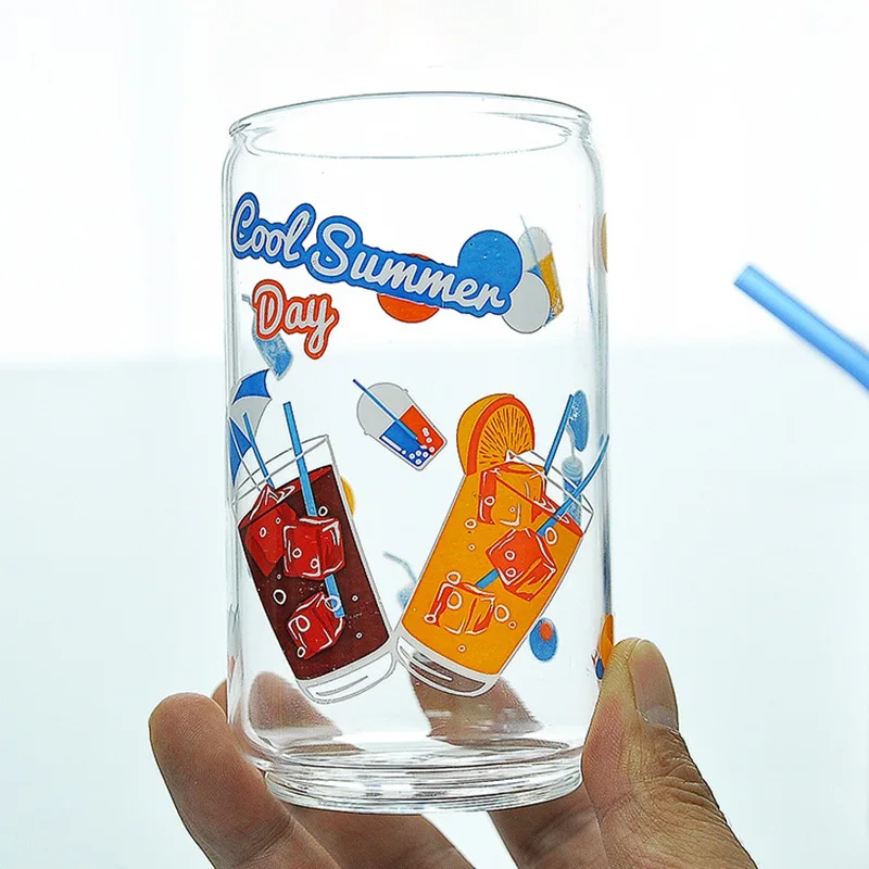 

Creative Cartoon Coke Water Cup High Temperature High Borosilicate Milk Glass Cup INS Children Juice Glass Mug Home Drinkware