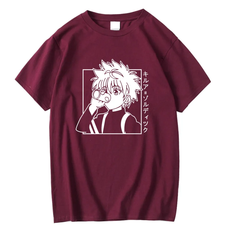 Футболка с принтом японского аниме Hunter X Kilua мужская и женская летняя модная